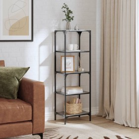 Black glass surface steel shelf 40x30x123 cm by , Hangers and shelves - Ref: Foro24-846041, Price: 72,66 €, Discount: %