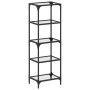 Black glass surface steel shelf 40x30x123 cm by , Hangers and shelves - Ref: Foro24-846041, Price: 70,12 €, Discount: %