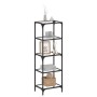 Black glass surface steel shelf 40x30x123 cm by , Hangers and shelves - Ref: Foro24-846041, Price: 70,12 €, Discount: %