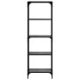 Black glass surface steel shelf 40x30x123 cm by , Hangers and shelves - Ref: Foro24-846041, Price: 70,12 €, Discount: %