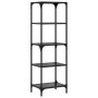 Black glass surface steel shelf 40x30x123 cm by , Hangers and shelves - Ref: Foro24-846041, Price: 70,12 €, Discount: %