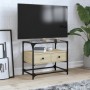 Mueble TV cristal y madera ingeniería roble Sonoma 60x35x51 cm de , Muebles TV - Ref: Foro24-846055, Precio: 69,70 €, Descuen...