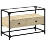 TV stand made of glass and Sonoma oak wood, measuring 80x35x51 cm. by , TV Furniture - Ref: Foro24-846060, Price: 79,29 €, Di...