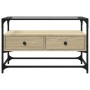 TV stand made of glass and Sonoma oak wood, measuring 80x35x51 cm. by , TV Furniture - Ref: Foro24-846060, Price: 79,29 €, Di...