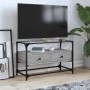 TV stand made of glass and gray Sonoma wood engineering, measuring 80x35x51 cm. by , TV Furniture - Ref: Foro24-846062, Price...