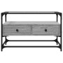 TV stand made of glass and gray Sonoma wood engineering, measuring 80x35x51 cm. by , TV Furniture - Ref: Foro24-846062, Price...