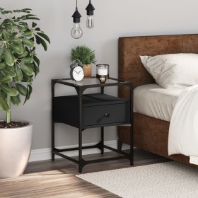 Black engineered wood bedside table 40x40x55 cm by , Nightstands - Ref: Foro24-846074, Price: 60,99 €, Discount: %