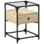 Mesita de noche madera de ingeniería roble Sonoma 40x40x55 cm de , Mesitas de noche - Ref: Foro24-846076, Precio: 57,41 €, De...