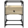 Engineered wood nightstand in Sonoma oak, 40x40x55 cm. by , Nightstands - Ref: Foro24-846076, Price: 57,41 €, Discount: %