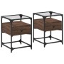 Mesitas noche 2 uds madera ingeniería marrón roble 40x40x55 cm de , Mesitas de noche - Ref: Foro24-846083, Precio: 105,78 €, ...