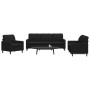 Schwarzes Samt-Sofaset mit 3 Kissenstücken. von , Sofas - Ref: Foro24-3278356, Preis: 790,59 €, Rabatt: %