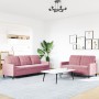 Zweiteiliges Sofaset mit rosa Samtkissen. von , Sofas - Ref: Foro24-3278394, Preis: 490,47 €, Rabatt: %