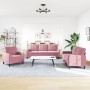 3-piece velvet pink sofa set with cushions by , Sofas - Ref: Foro24-3278354, Price: 640,24 €, Discount: %