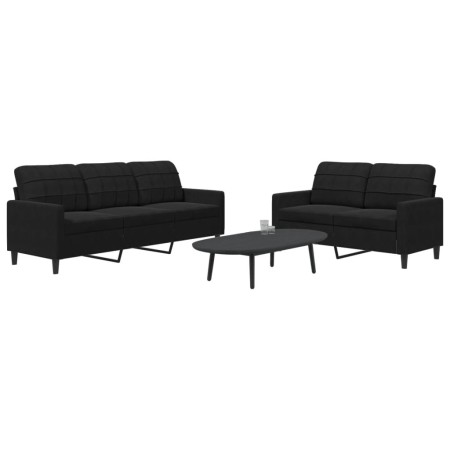 2-piece black velvet sofa set with cushions by , Sofas - Ref: Foro24-3278396, Price: 635,15 €, Discount: %