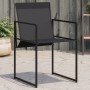 Garden chairs with cushions, 4 units, black steel and textilene. by , Garden chairs - Ref: Foro24-4008593, Price: 112,11 €, D...