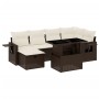 7-piece garden sofa set with brown PE rattan cushions by , Garden sets - Ref: Foro24-3274983, Price: 529,28 €, Discount: %