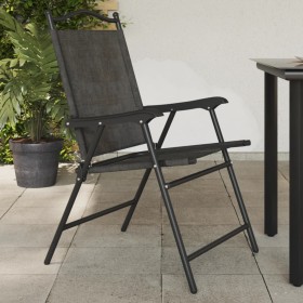 Folding garden chairs 4 pcs steel and gray melange textilene by , Garden chairs - Ref: Foro24-3157287, Price: 179,99 €, Disco...