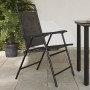 Folding garden chairs 4 pcs steel and gray melange textilene by , Garden chairs - Ref: Foro24-3157293, Price: 186,12 €, Disco...