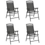 Folding garden chairs 4 pcs steel and gray melange textilene by , Garden chairs - Ref: Foro24-3157293, Price: 186,12 €, Disco...