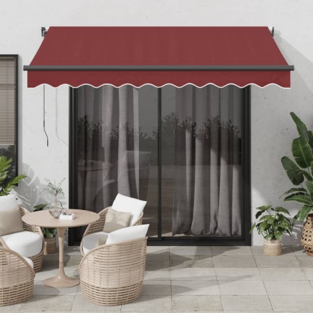 Burgundy retractable manual awning 300x250 cm by , Awnings - Ref: Foro24-3215333, Price: 195,46 €, Discount: %