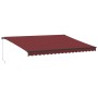 Manual retractable awning with LED lights burgundy 450x300 cm by , Awnings - Ref: Foro24-3215338, Price: 374,87 €, Discount: %