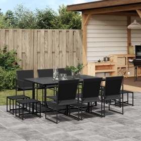 11-piece black textilene garden dining set by , Garden sets - Ref: Foro24-3295129, Price: 460,99 €, Discount: %