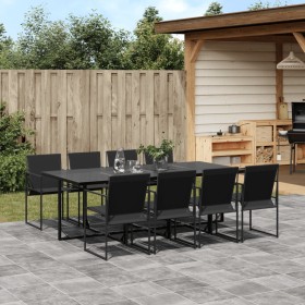 9-piece black textilene garden dining set by , Garden sets - Ref: Foro24-3295120, Price: 481,99 €, Discount: %