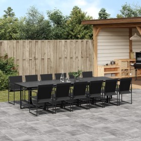 13-piece black textilene garden dining set by , Garden sets - Ref: Foro24-3295122, Price: 663,75 €, Discount: %