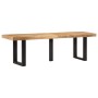 Solid mango wood and steel rough bench 160 cm by , Benches for halls and storage - Ref: Foro24-4006413, Price: 130,49 €, Disc...