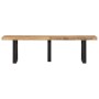 Solid mango wood and steel rough bench 160 cm by , Benches for halls and storage - Ref: Foro24-4006413, Price: 130,49 €, Disc...