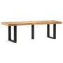 Solid mango wood and steel rough bench 160 cm by , Benches for halls and storage - Ref: Foro24-4006413, Price: 130,49 €, Disc...