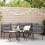 L-shaped garden sofa with black steel and textilene cushions by , Outdoor sofas - Ref: Foro24-4008111, Price: 295,83 €, Disco...