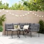 L-shaped garden sofa with black steel and textilene cushions by , Outdoor sofas - Ref: Foro24-4008111, Price: 295,83 €, Disco...