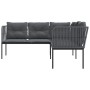 L-shaped garden sofa with black steel and textilene cushions by , Outdoor sofas - Ref: Foro24-4008111, Price: 295,83 €, Disco...