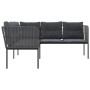 L-shaped garden sofa with black steel and textilene cushions by , Outdoor sofas - Ref: Foro24-4008111, Price: 295,83 €, Disco...