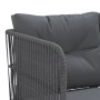 Gartensofa mit L-förmigen Kissen, aus schwarzem Stahl und Textilene. von , Outdoor-Sofas - Ref: Foro24-4008111, Preis: 295,83...