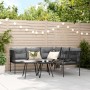 L-shaped garden sofa with black steel and textilene cushions by , Outdoor sofas - Ref: Foro24-4008107, Price: 280,41 €, Disco...