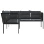 L-shaped garden sofa with black steel and textilene cushions by , Outdoor sofas - Ref: Foro24-4008107, Price: 280,41 €, Disco...