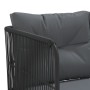 L-shaped garden sofa with black steel and textilene cushions by , Outdoor sofas - Ref: Foro24-4008107, Price: 280,99 €, Disco...