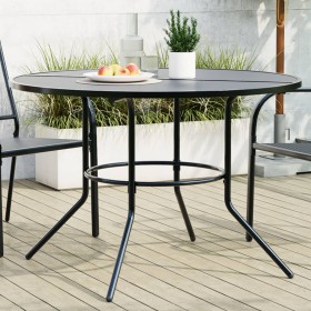 Mesa de patio redonda de acero gris antracita Ø110x72,5 cm de , Mesas de jardín - Ref: Foro24-4009264, Precio: 149,94 €, Desc...