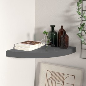 Glossy gray MDF corner floating shelf 35x35x3.8 cm by vidaXL, Shelves and shelves - Ref: Foro24-323913, Price: 27,77 €, Disco...