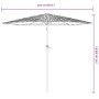 Garden umbrella with green steel pole 223x223x213 cm by , Umbrellas - Ref: Foro24-4005099, Price: 78,81 €, Discount: %