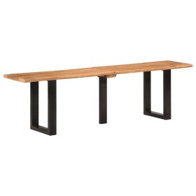 Solid acacia wood and steel bench 160 cm by , Benches for halls and storage - Ref: Foro24-4006411, Price: 109,72 €, Discount: %