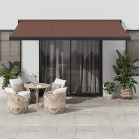 Manual retractable brown awning 400x300 cm by , Awnings - Ref: Foro24-3215725, Price: 490,45 €, Discount: %