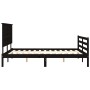 Estructura cama de matrimonio con cabecero madera maciza negro de vidaXL, Camas y somieres - Ref: Foro24-3195230, Precio: 177...