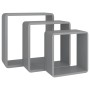 Estantes cubo de pared 3 unidades MDF gris de vidaXL, Estantes y estanterías - Ref: Foro24-323954, Precio: 38,09 €, Descuento: %