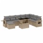 Gartensofa-Set, 9-teilig, mit Kissen, aus synthetischem Rattan in Beige. von , Gartensets - Ref: Foro24-3268099, Preis: 645,0...