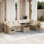 Gartensofa-Set 11-teilig mit beigen Polstern aus synthetischem Rattan von , Gartensets - Ref: Foro24-3268148, Preis: 888,24 €...