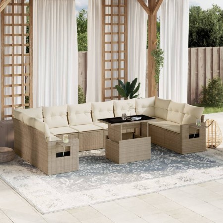 11-piece garden sofa set with beige synthetic rattan cushions by , Garden sets - Ref: Foro24-3268148, Price: 888,24 €, Discou...