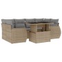 Set of 7-piece garden sofas and beige synthetic rattan cushions by , Garden sets - Ref: Foro24-3268389, Price: 551,61 €, Disc...